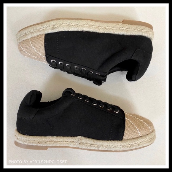 CATHERINE MALANDRINO BLACK ESPADRILLE SNEAKERS A3C - Picture 7 of 8